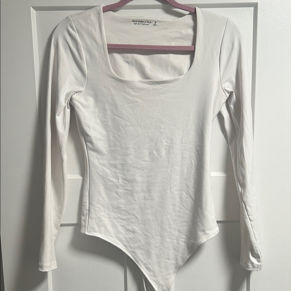 Abercrombie White Long Sleeve Bodysuit